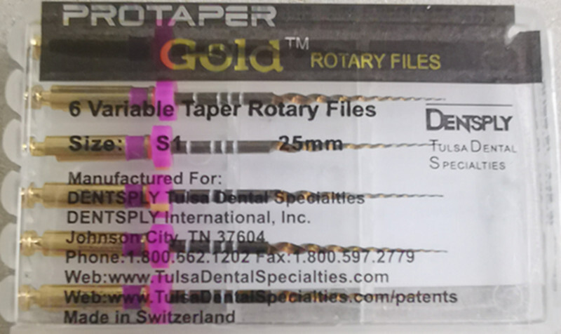 Dentsply ProTaper Gold Rotary Files F1,F2,F3,S1,S2,SX-F3, SX19 6 file pkg 1