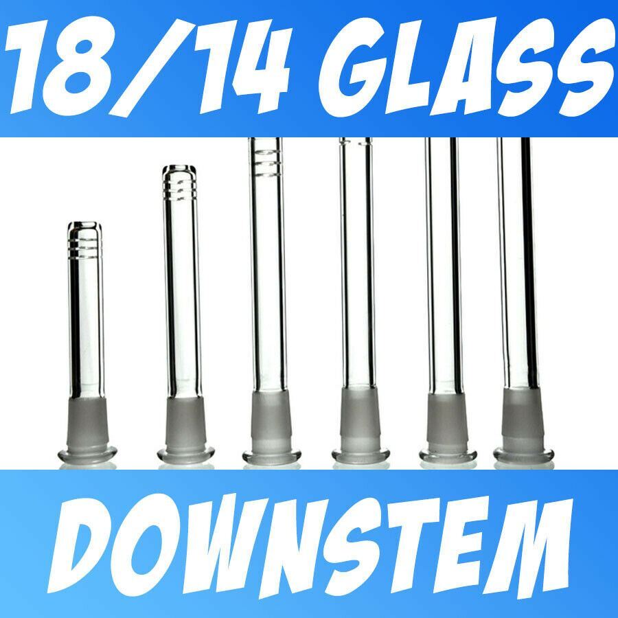 Pyrex Glass Downstem 18/14 Low Profile for 18mm Female Tubes – 2 – 7″ Cut Diffy