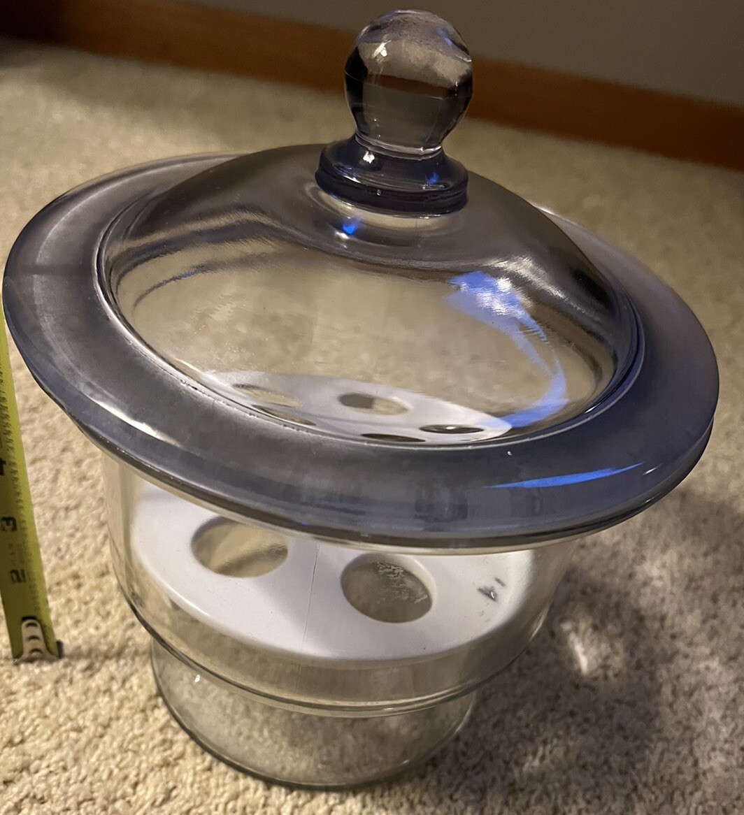 Vintage Medium Wheaton Glass Non Vacuum Desiccator USA