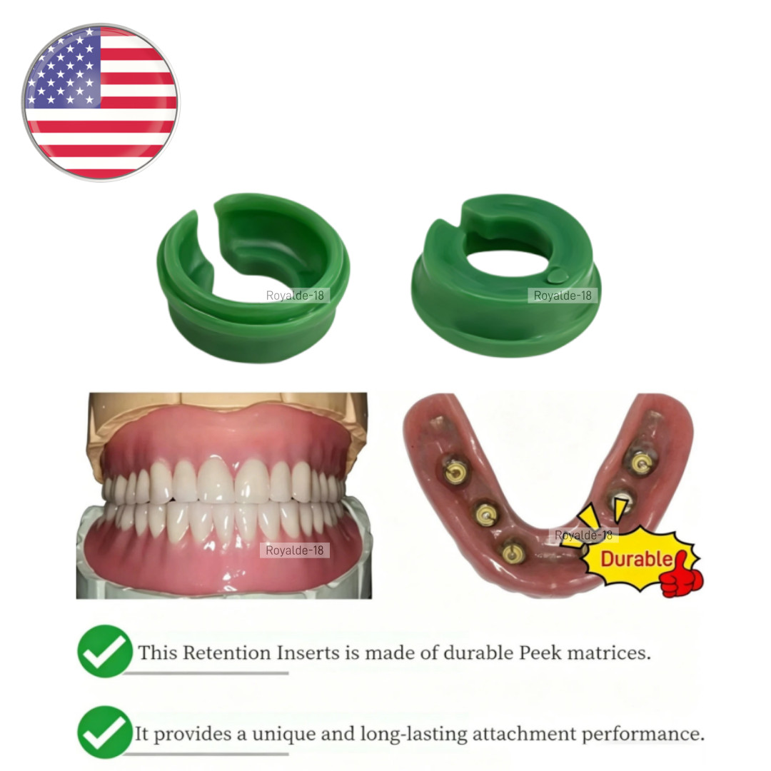 2x PEEK Cap Retention Insert Caps Novaloc Type Titanium Housing Strong Force 3.5