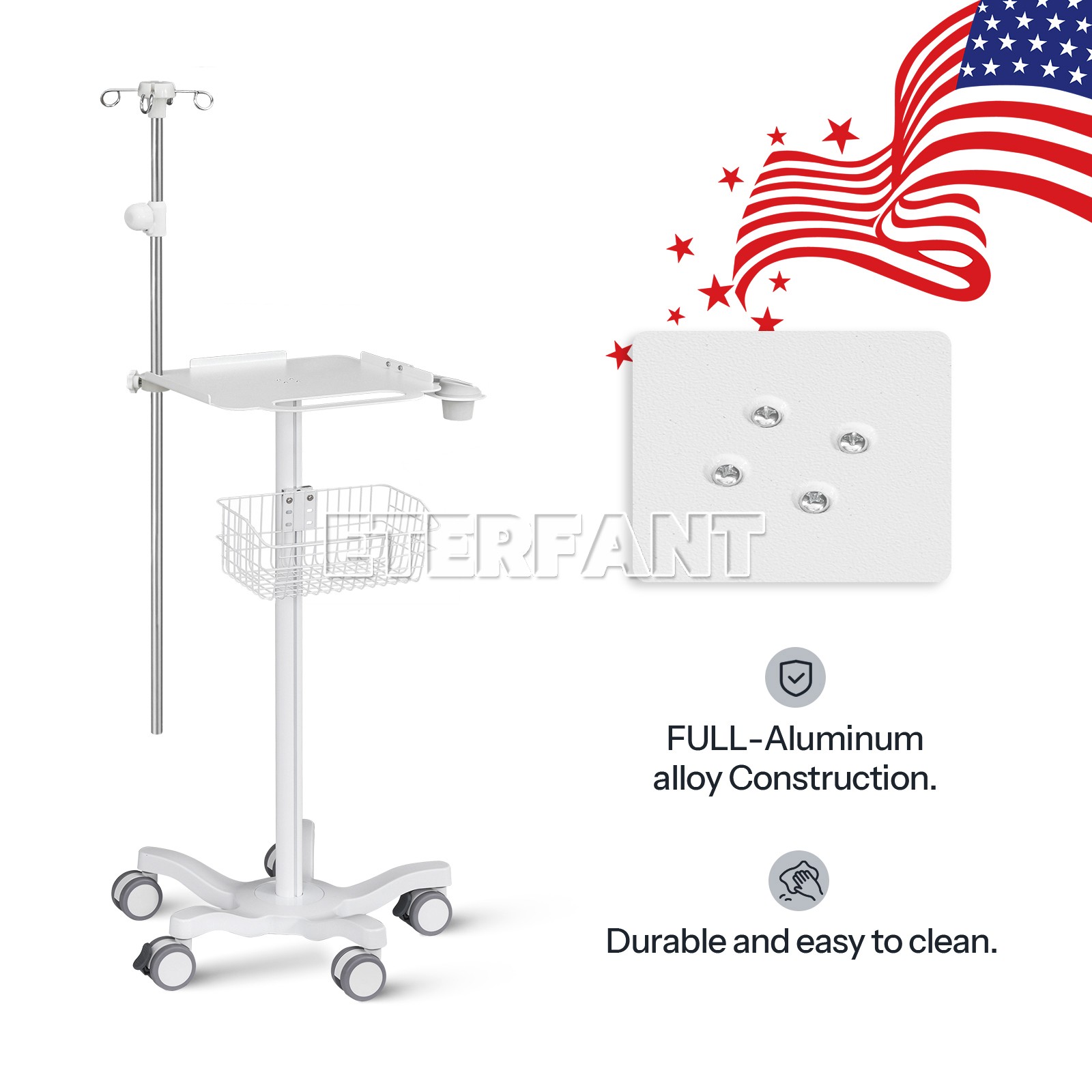 Dental Medical Mobile Folding Chair Air Turbine Set Blue/Rolling Trolley Cart