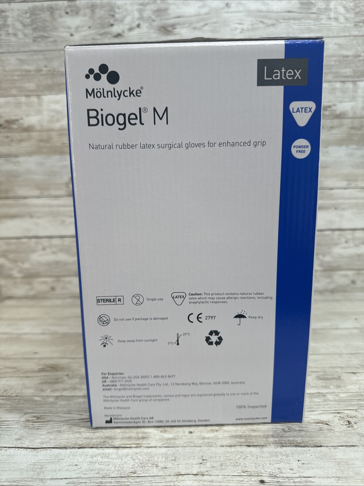 Molnlycke Biogel M Latex Surgical Gloves 1 CASE Sterile, Size: 6 Exp: 03/27