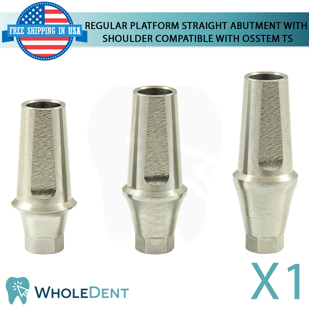 1X Regular Straight Abutment With Shoulder Titanium Dental Osstem® TS Compatible