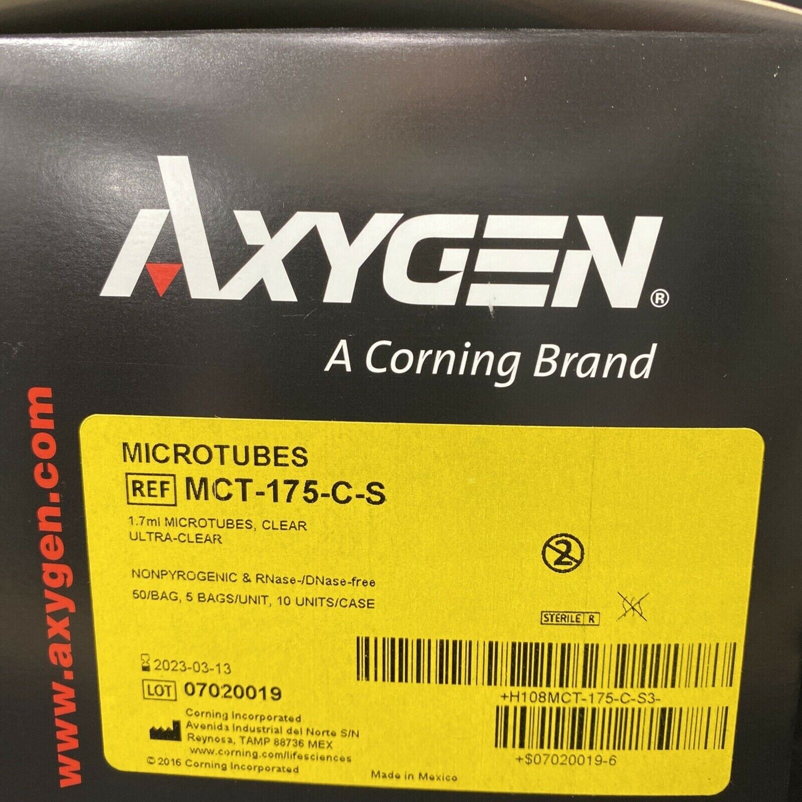 Axygen Centrifuge Tube 1.7 ml Ultra Clear Sterile PP 500 Tubes