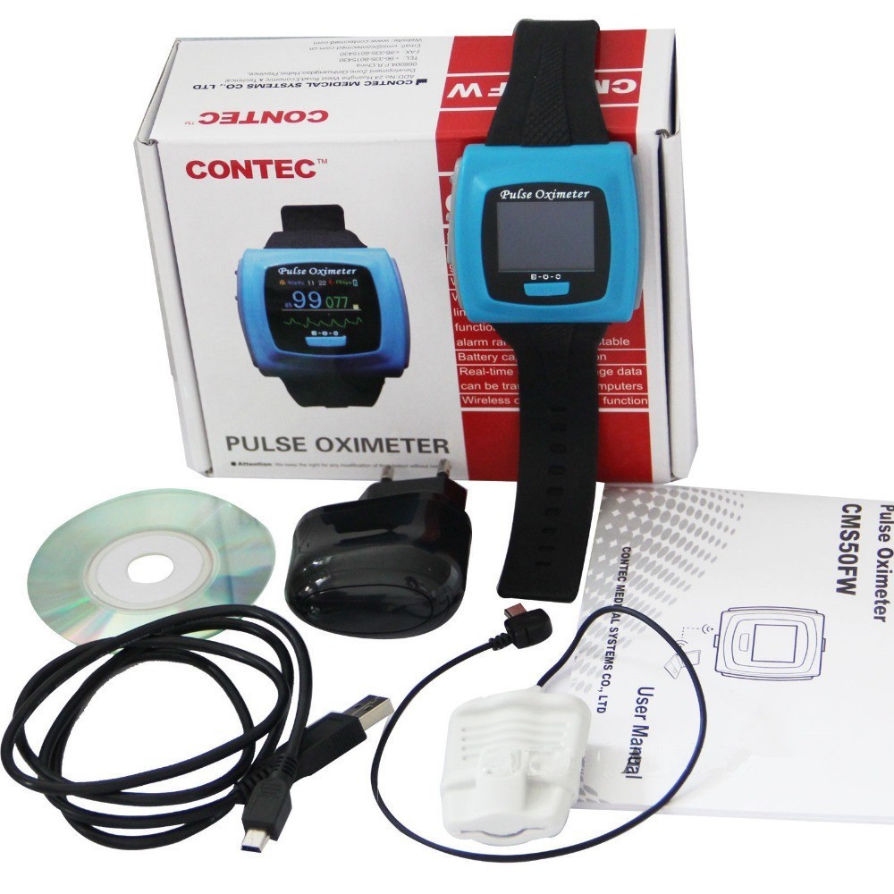 CMS50F Wrist Pulse Oximeter – Oxygen Monitor with Finger Probe