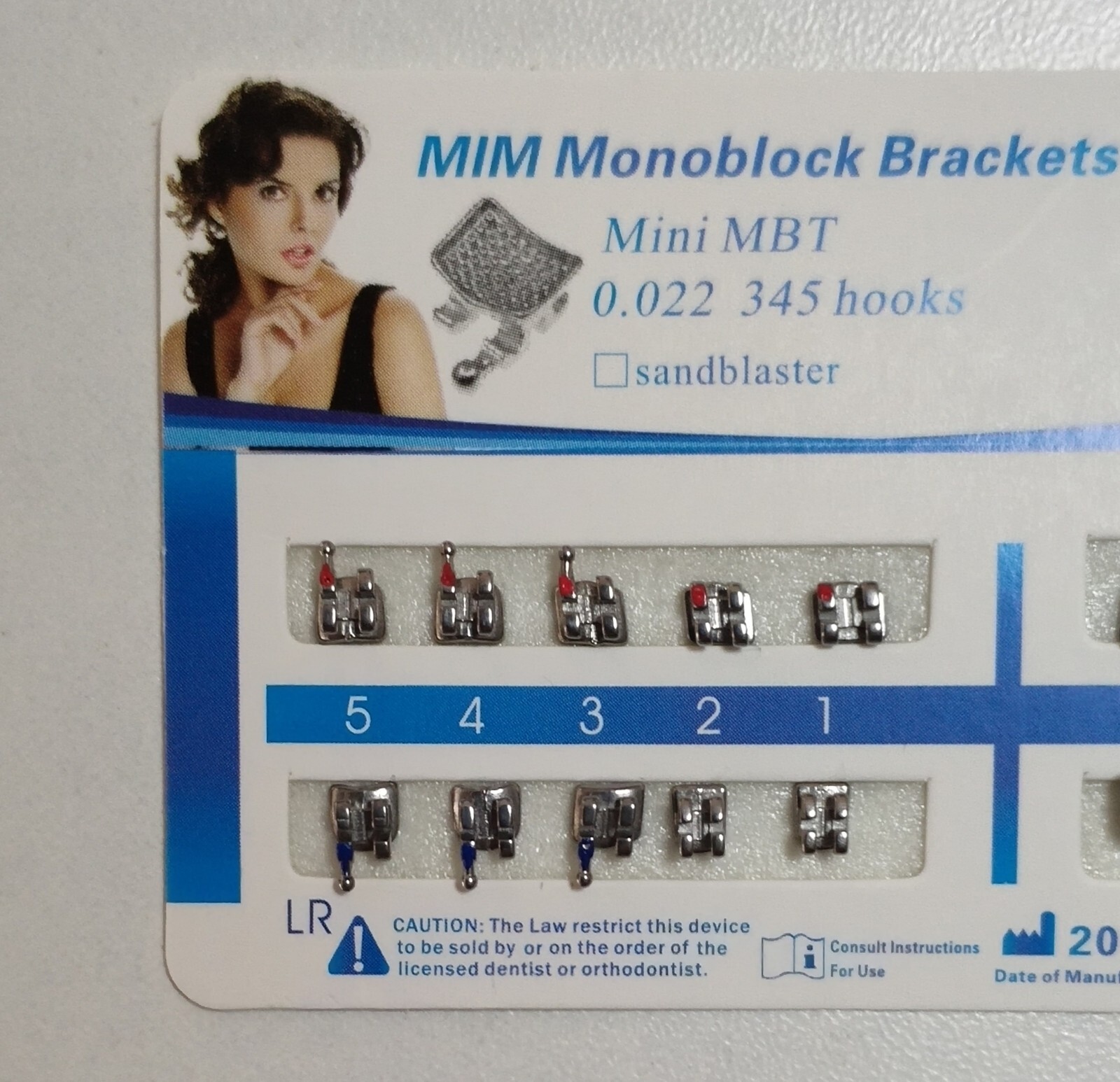10Sets Dental Ortho Metal Brackets Mini Roth/MBT 022/018 345 hooks Mesh Base