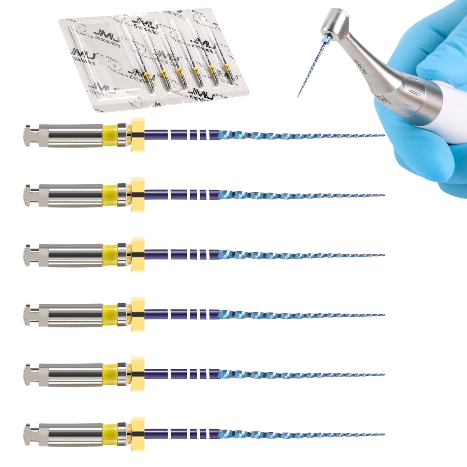 JMU Dental Endo VT-Blue Taper NiTi Rotary Files Root Canal 21/25/31mm Sterilized