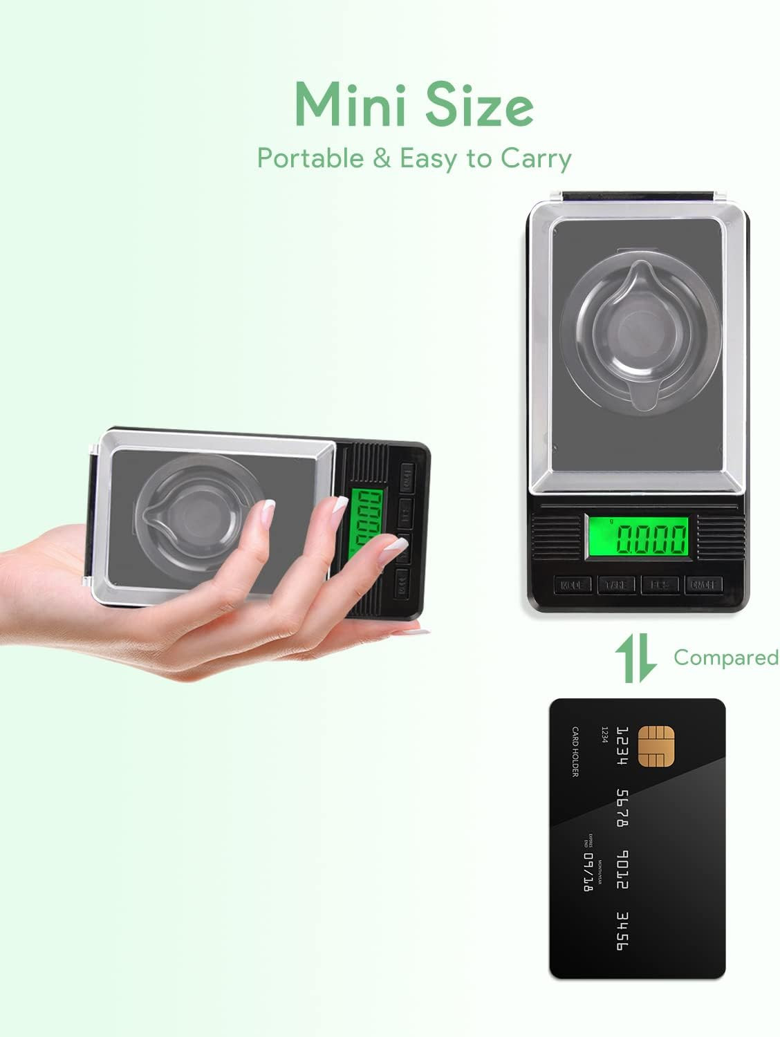 Milligram Scale 50g/0.001g, Digital Mg Scale with 50g Calibration Weight and Acc