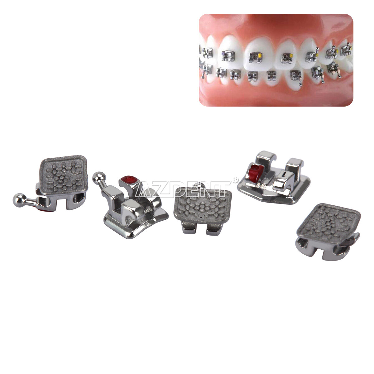 10Box Dental Orthodontic Brackets Braces MIM Monoblock Mini Roth 0.022 345 Hook