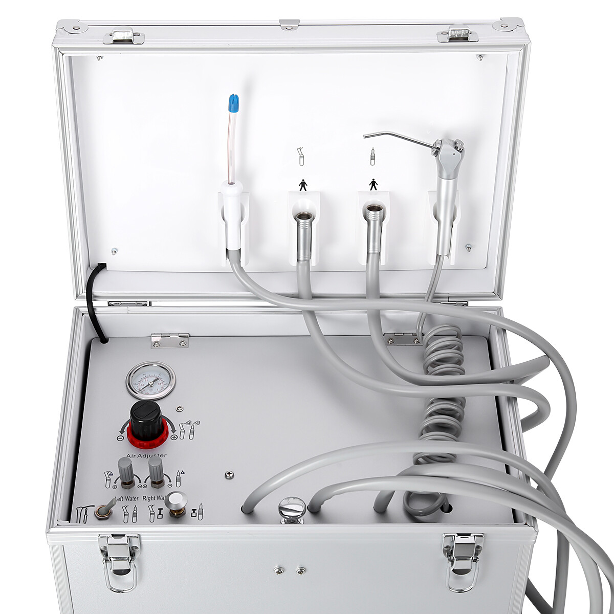 Portable Dental Delivery Unit Rolling Case Suction Air Compressor 4hole / Cart