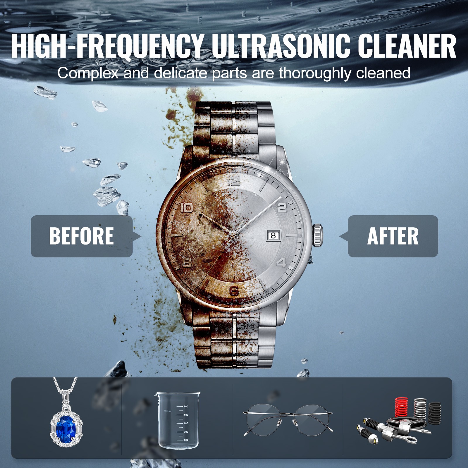 6L Ultrasonic Cleaner Cleaning Machine with Basket Heater and Timer 180W