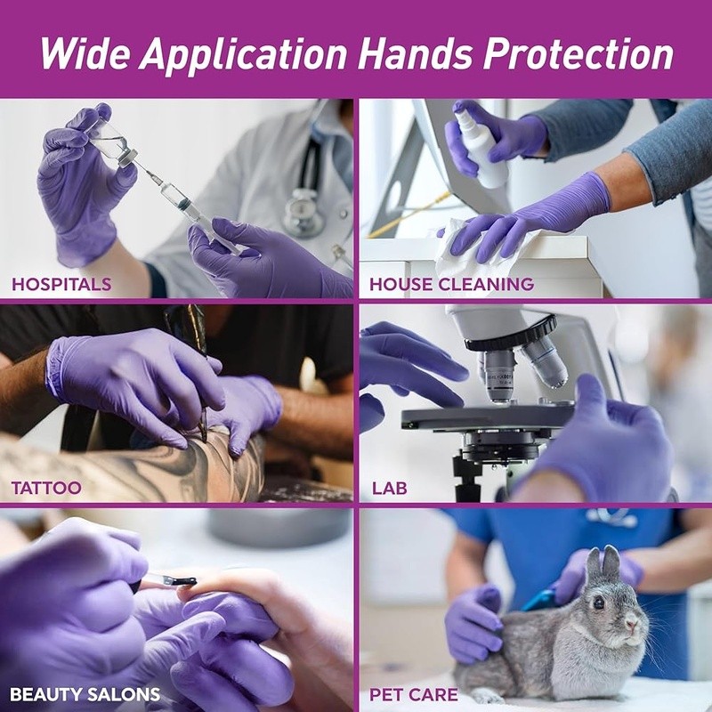 Nitrile Gloves Powder Free Small Pack of 100 Strong Durable Comfortable Use