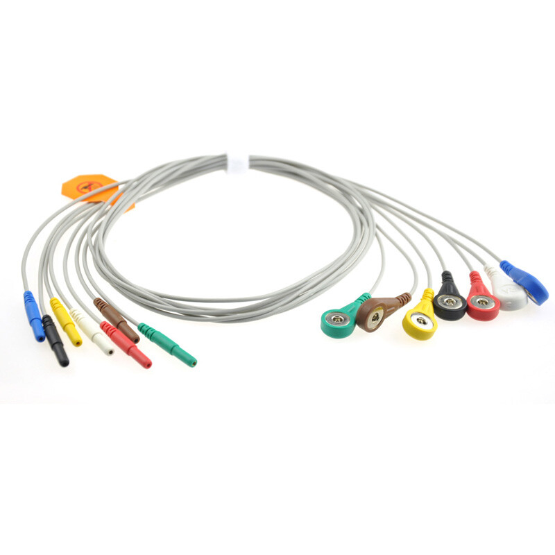 ECG Holter Cable 7-lead EKG Snap wire for Patient Monitor。DIN1.5mm