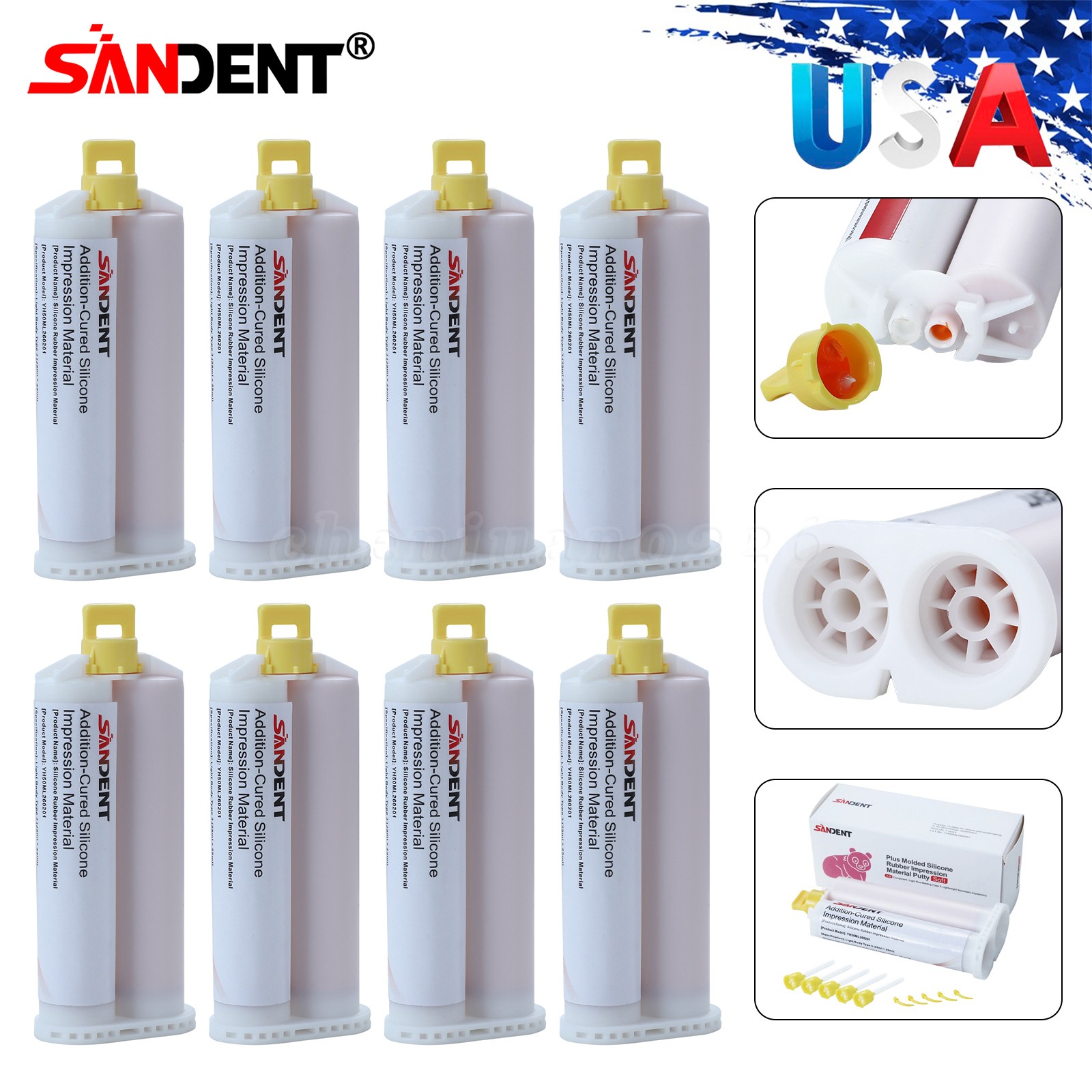 8 x Light Body Fast Set Dental Vinyl Polysiloxane Impression Material VPS PVS