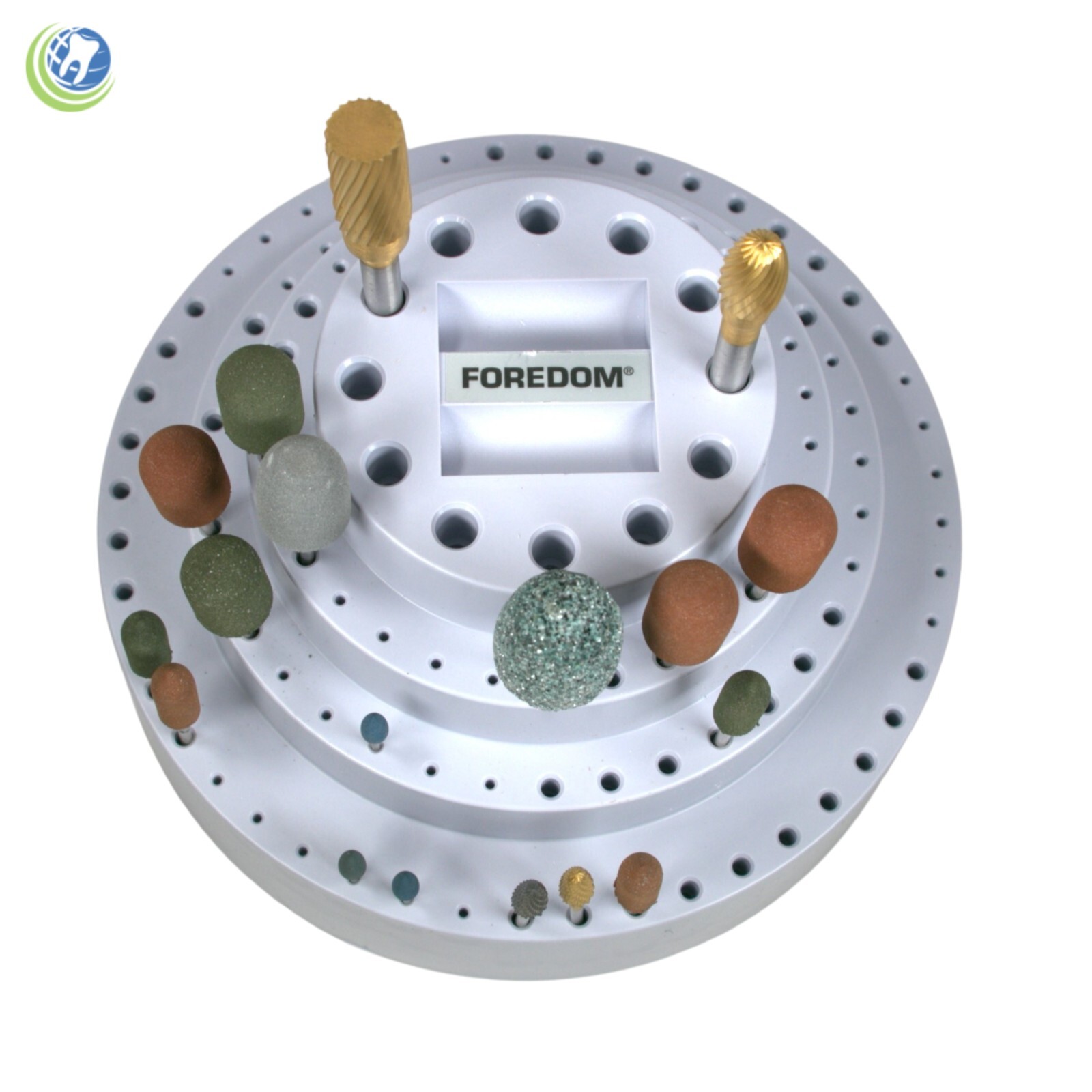Foredom Large Dental Lab Bur Rotating Storage Station Holds 126 Assorted Bits