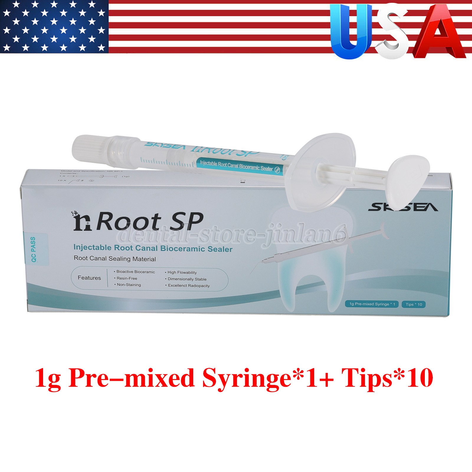 Root canal bioceramic sealer Root Canal Endo Filling Cement 1g +10 Tips Dental