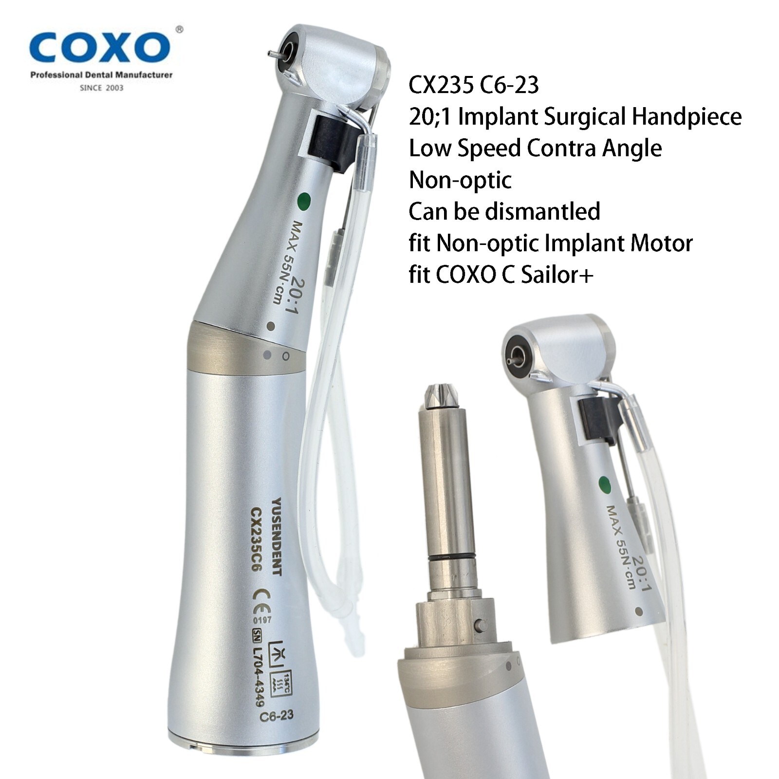 TI-MAX Implant Handpiece 20:1 Reduction Surgical Contra Angle NSK SG20 WH WI-75