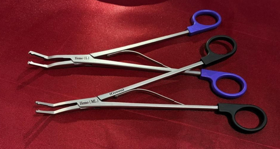 2 Pcs Open Surgery Hem-o-lok Applier Purple (L)/Green (ML) Reusable Instruments