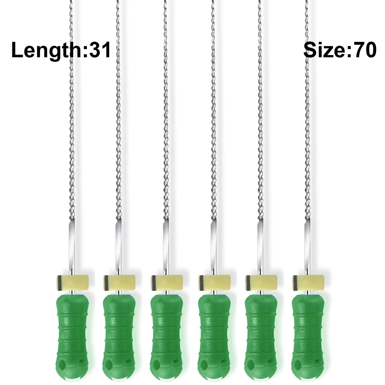 Sky Choice K-Files – 31 mm Length, Size 70 Green with Rubber Stopper 6/Pkg