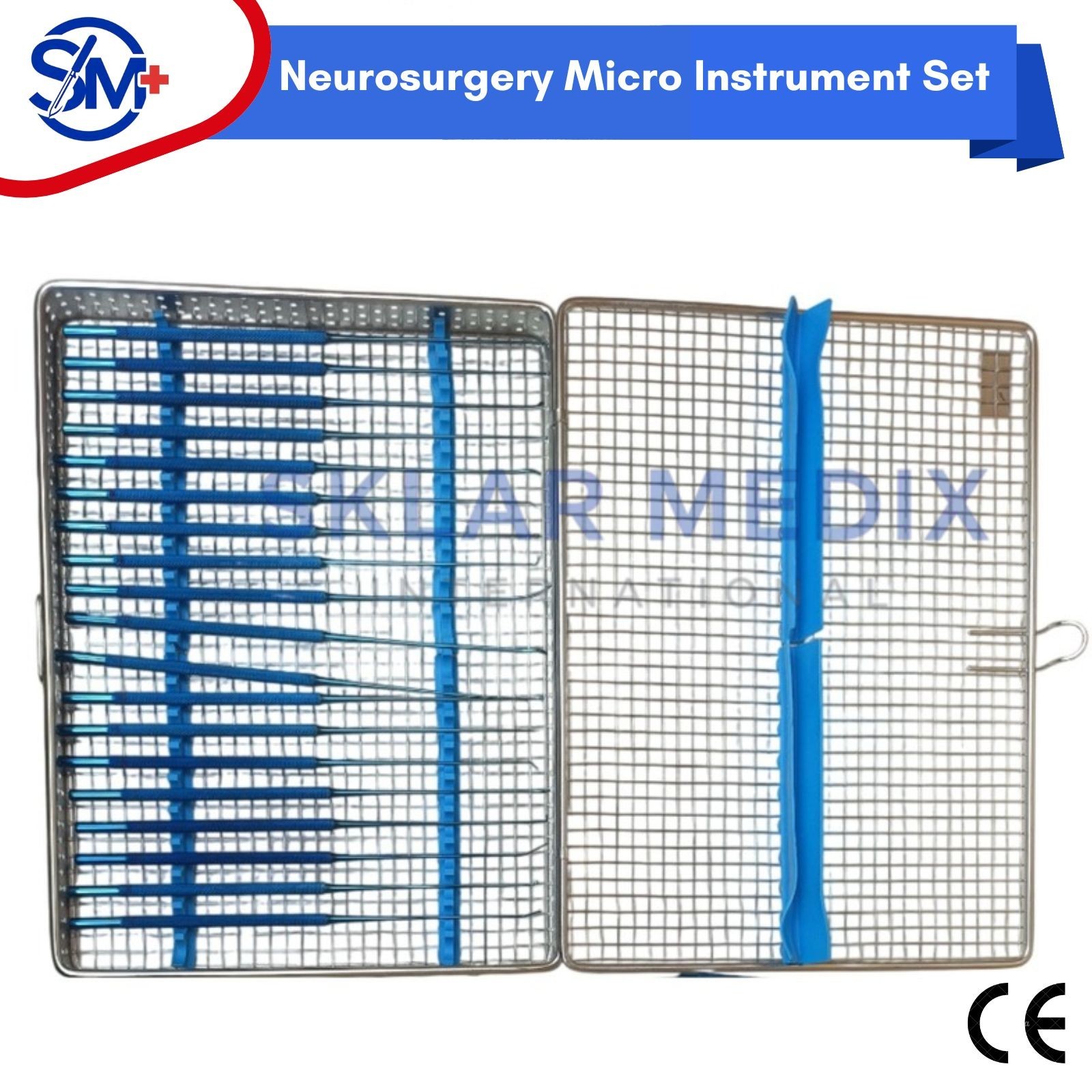 Micro Surgery Instrument Set Neurosurgical Titanium Coated Instrument + Mesh Box