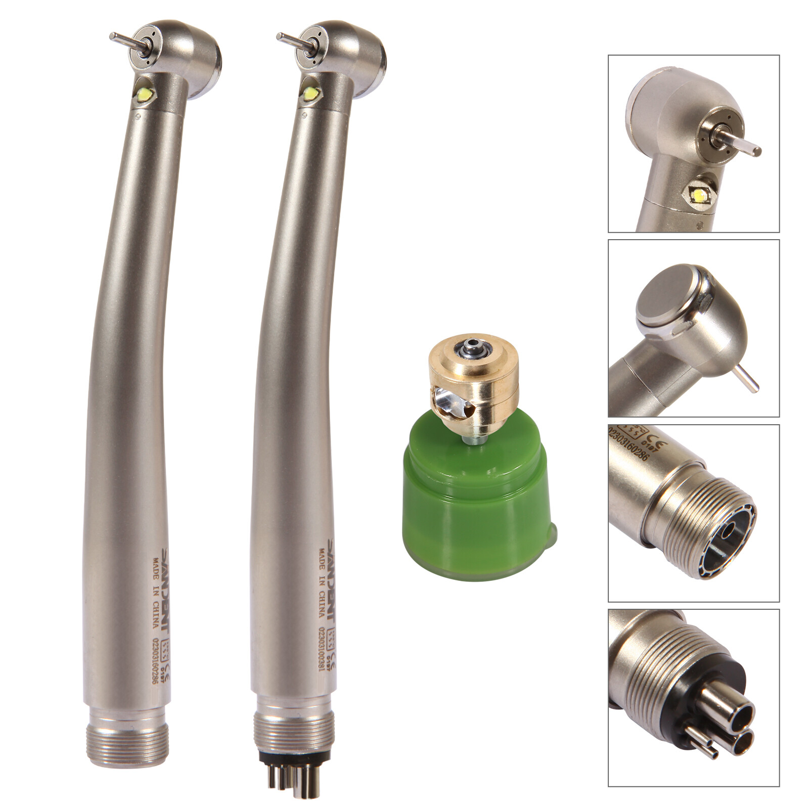 Dental High Speed E generator LED Handpiece Air Turbine Steel Bearings 2 4 Hole