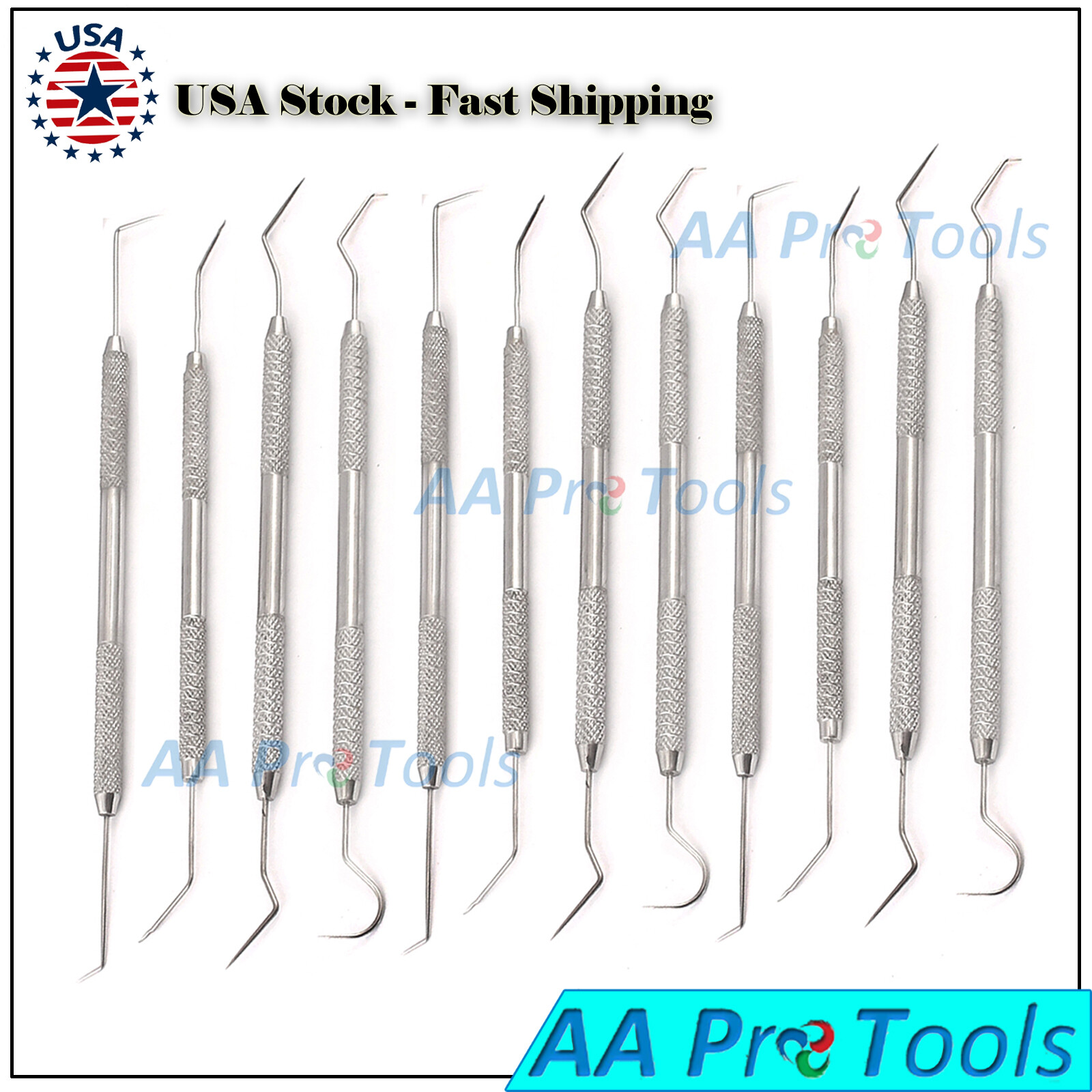 12 Pcs Dental Hygiene Tooth Pick Pic Probe Set Kit Tools