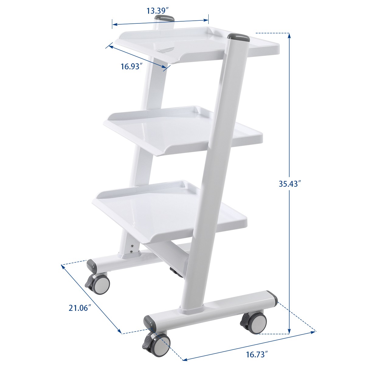 3 Layer Dental Trolley Mobile Instrument Cart Medical Tool Cart with Socket