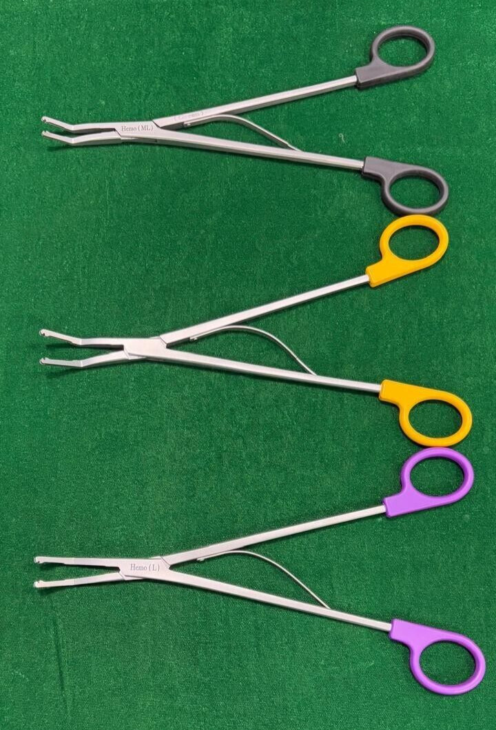 3pc Laparoscopic Open Surgery Hem-o-Lok Applier (ML/L/XL) Reusable Instruments