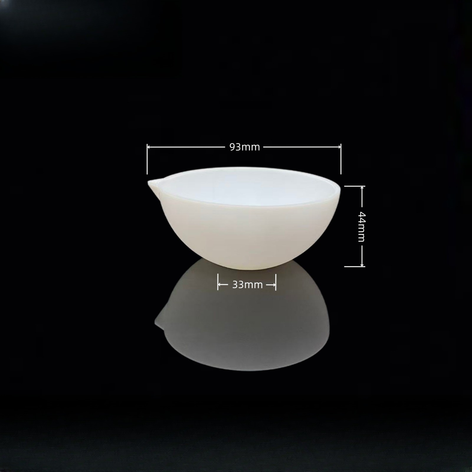 PTFE F4 Evaporation Dish, Round Flat Bottom Corrosion Resistant Lab Container