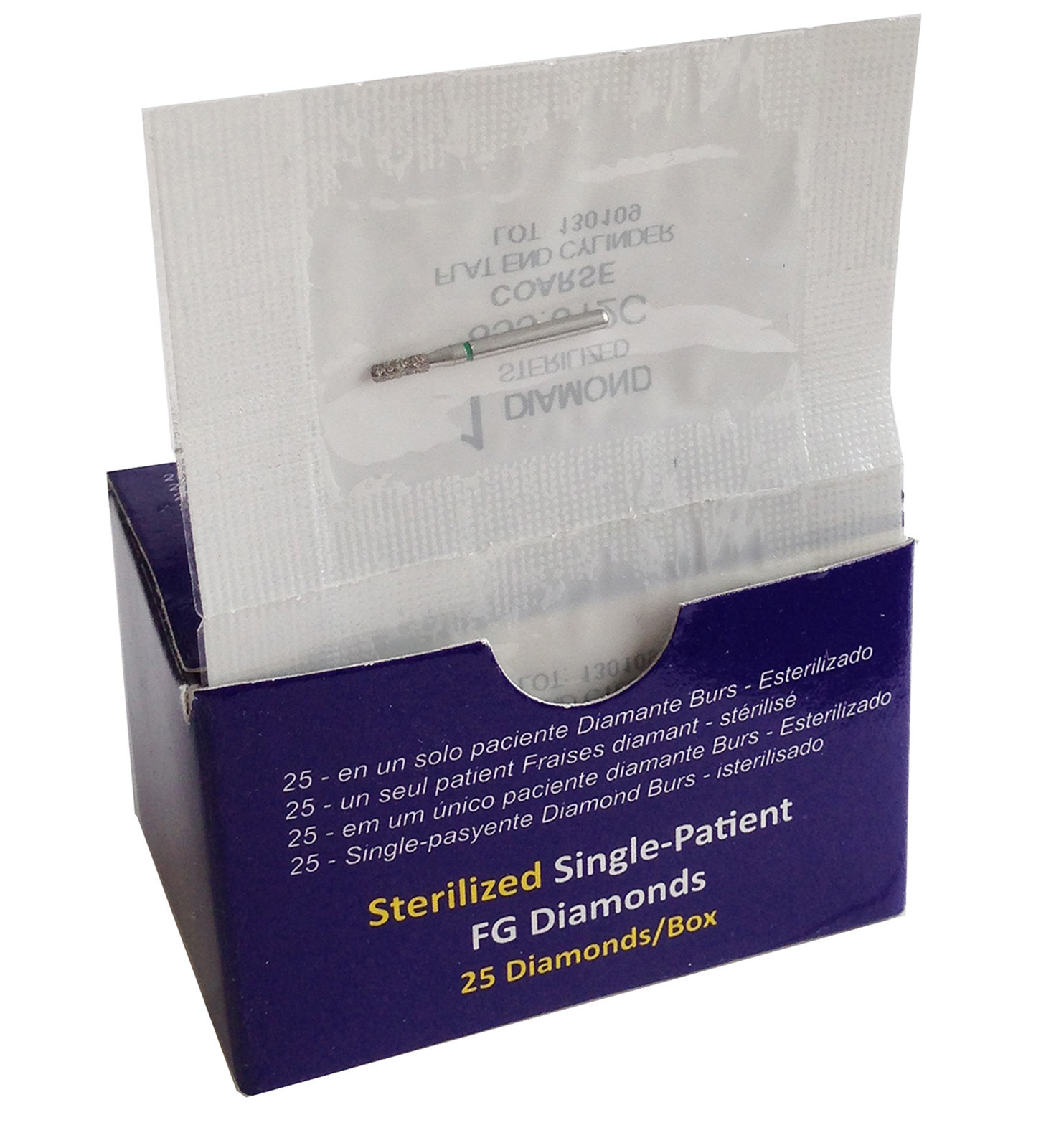 Single-Patient Diamond-Sterilized-881/009C-Coarse (25pk)$5 Combine Ship