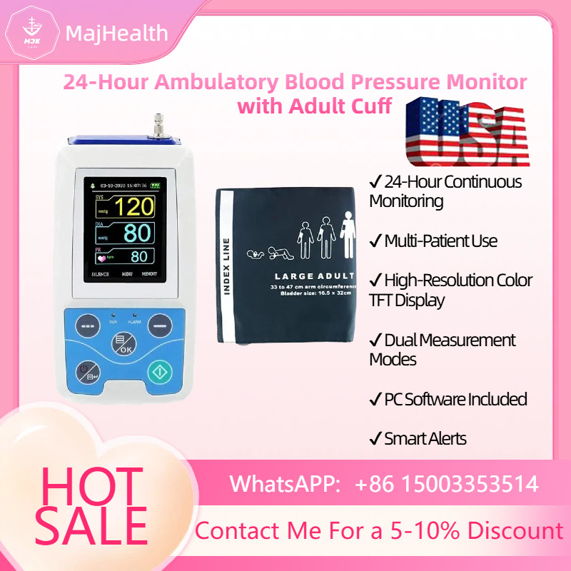 Ambulatory Blood Pressure Monitor 24 Hour with Adult Cuff – Fast US Shipping