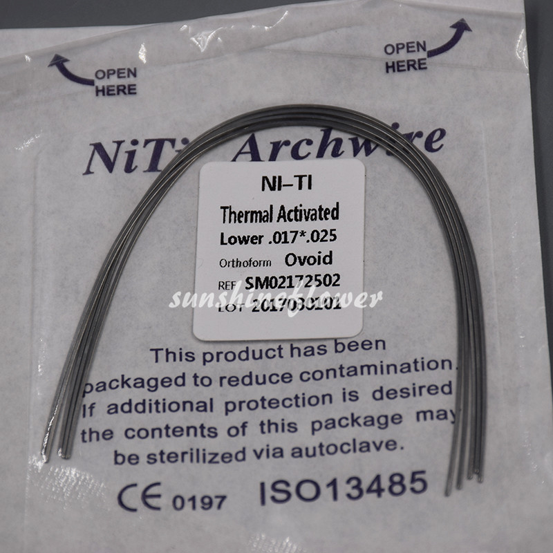 Dental Orthodonic Niti Heat Thermal Activated Rectangular Ovoid/Square/Natural