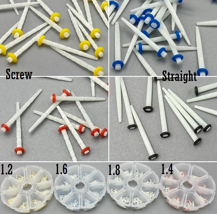 200Pcs/box Dental Fiber Post Glass/Quartz Teeth Restorative 1.2/1.4/1.6/1.8mm