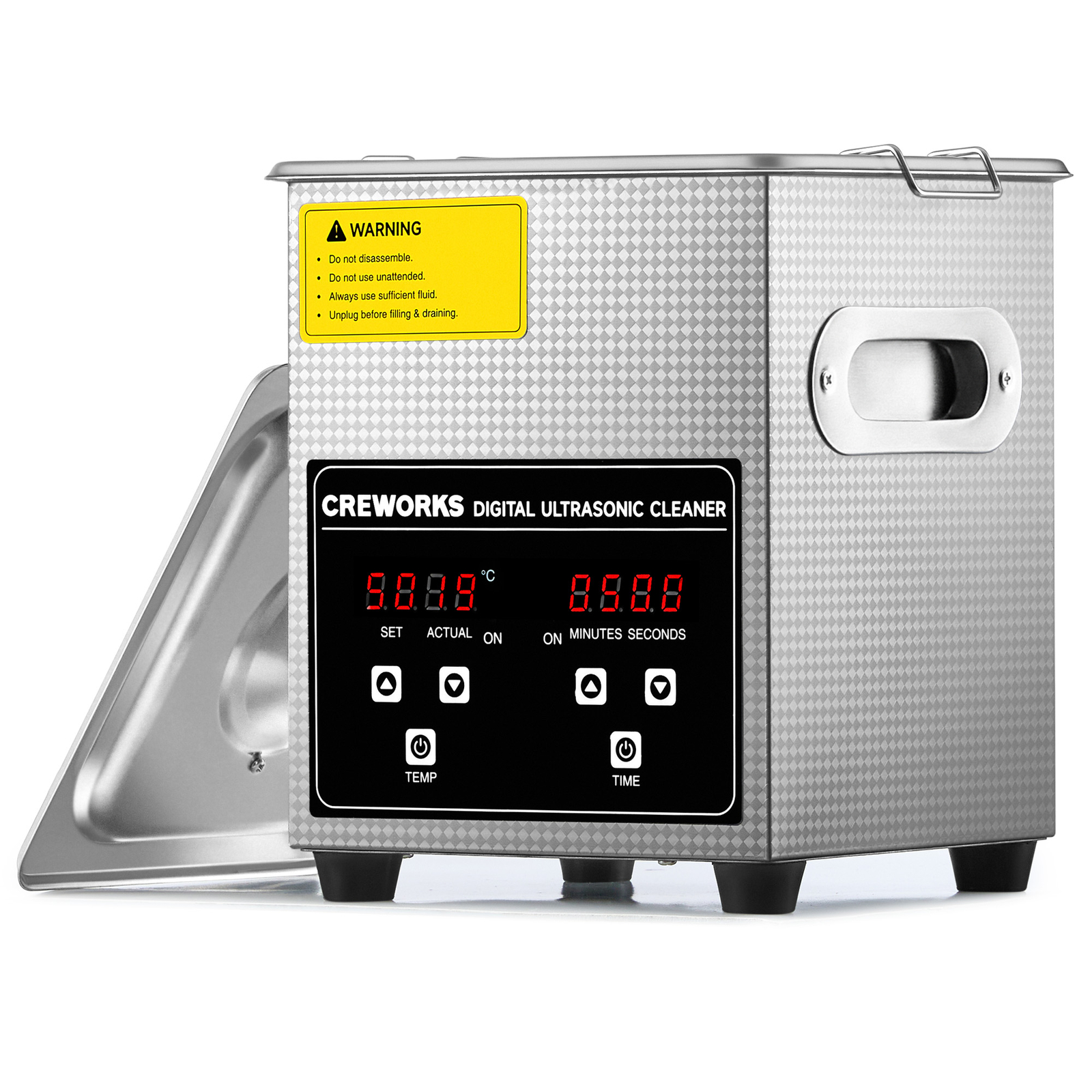 CREWORKS Industry Ultrasonic Cleaner 2L New Stainless Steel w/ Timer & Heater
