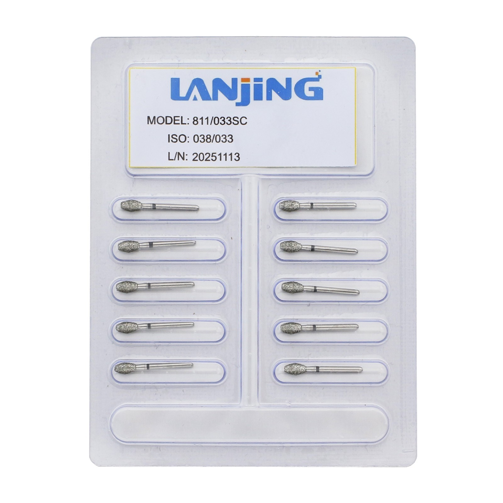 Dental Diamond Burs Barrel 811/033SC Super Coarse FG Bur High Speed Burr 10/PK