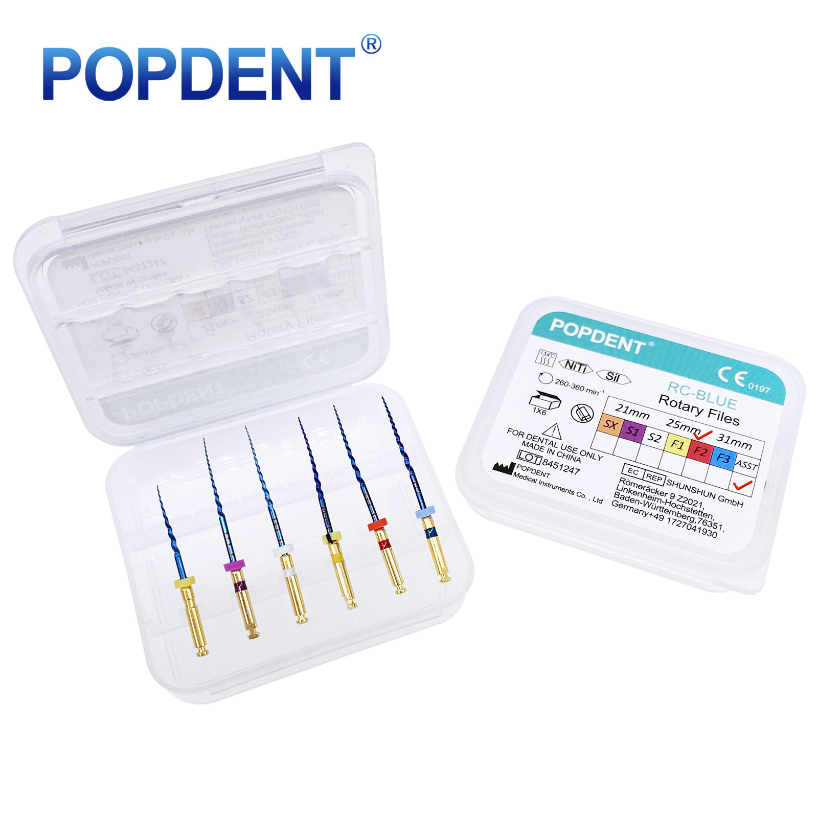 POPDENT Dental Endo Rotary Files X-Pro Gold Taper NITI Endodontic Root Files
