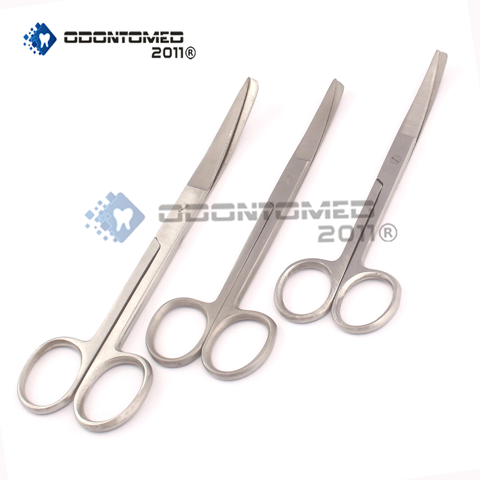 3 Operating Scissors 4.5″+5.5″+6.5″ Curved Sharp Blunt Surgical Instruments