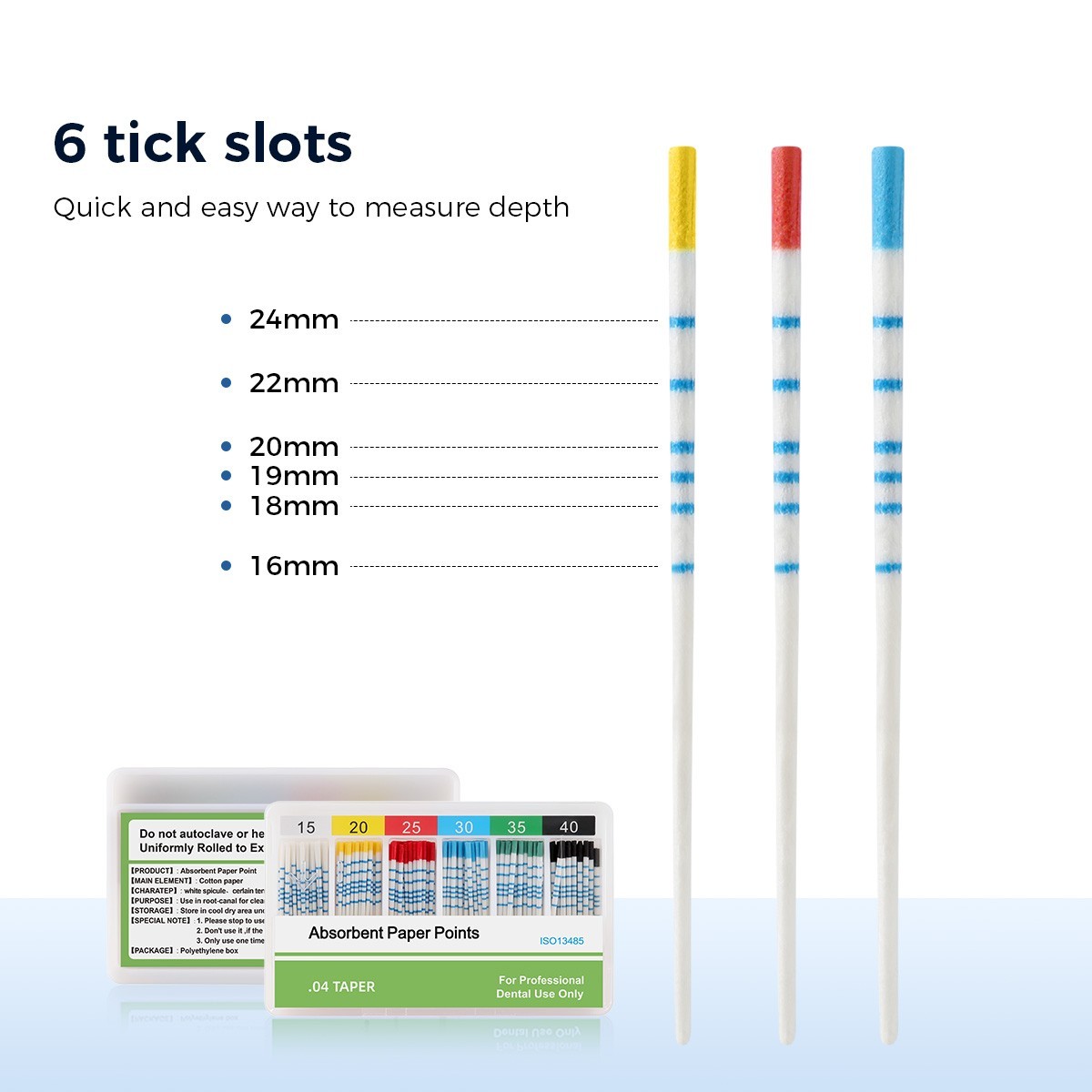 Dental Endodontic Gutta Percha Points/Absorbent Paper Points 0.04/F1 F2 F3 Scale