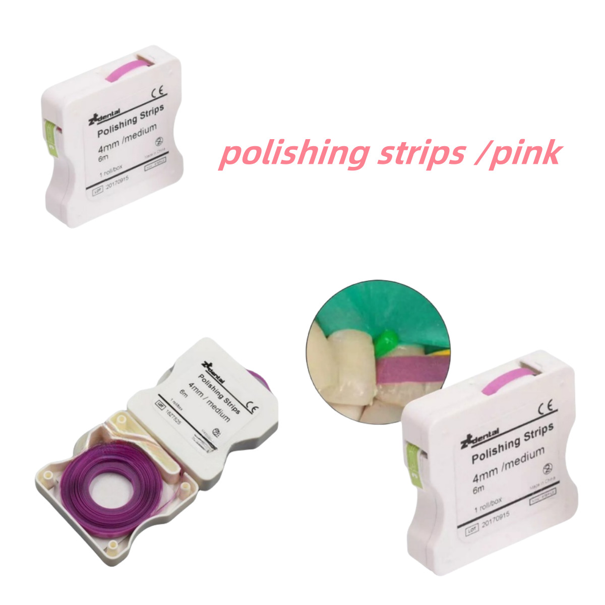 4mm* 6M Dental Abrasive Sanding Paper Teeth Polishing Strips Restoration Pink