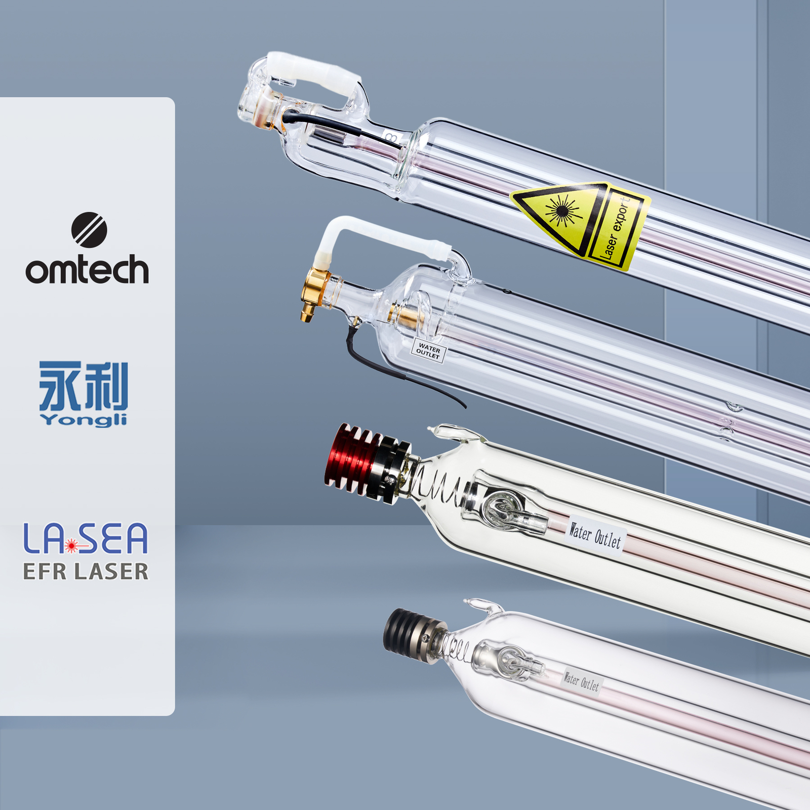 CO2 Laser Tube 40W, 50W, 60W, 80W, 100W, 130W, 150W, for Laser Engraver Cutter