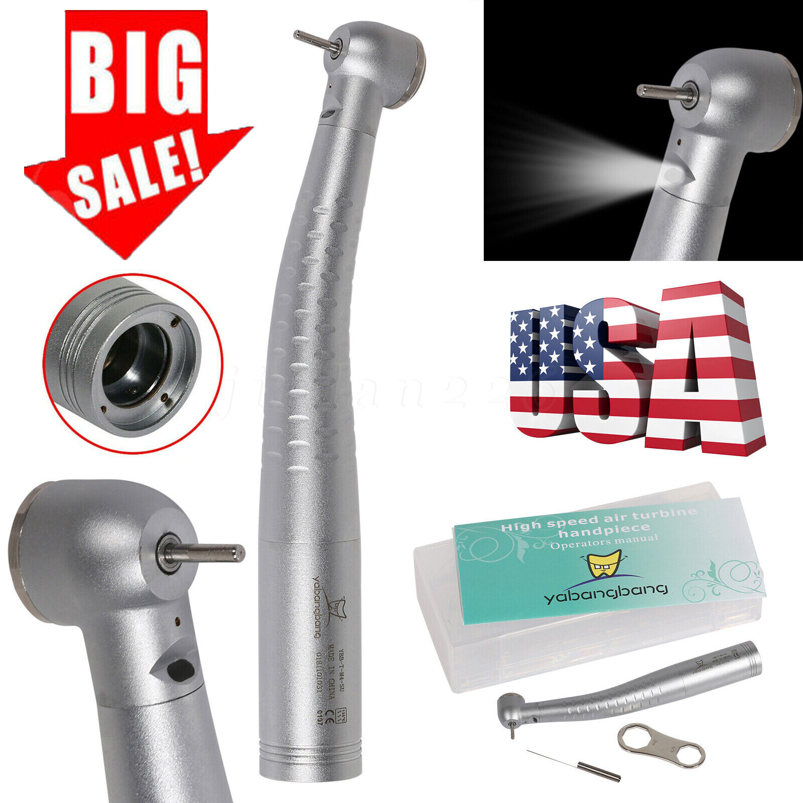 YD6 Dental High Speed Handpiece Fiber Optic Turbine For KaV Multiflex Coupler