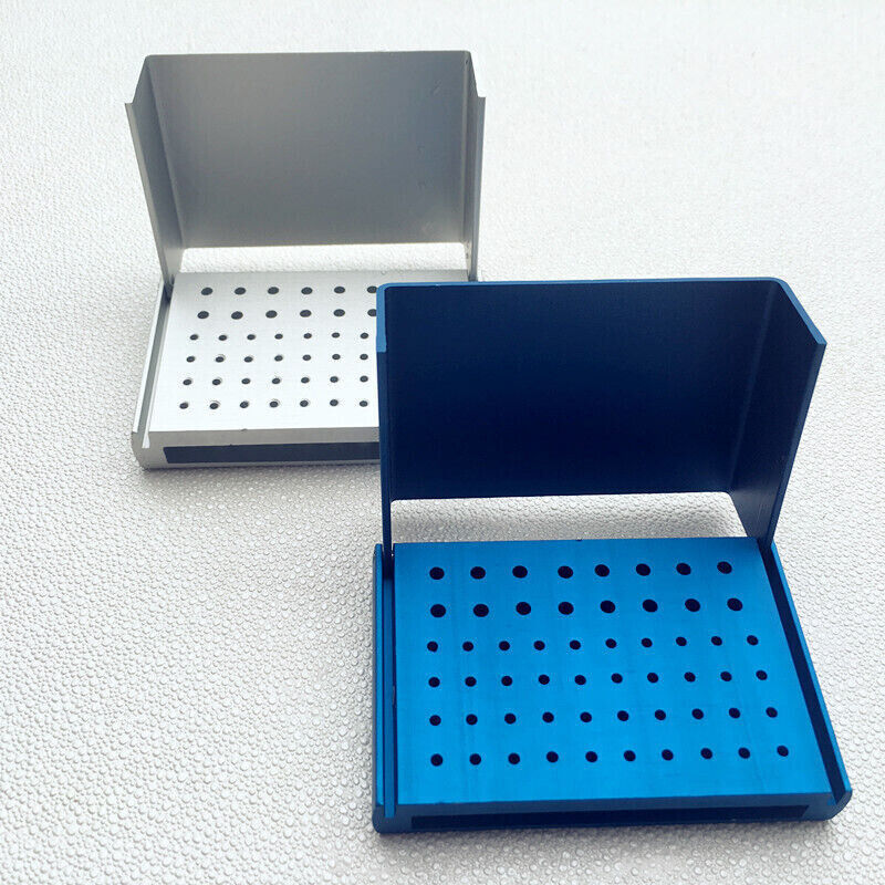 56 Holes Dental Bur Holder Stand High&Low Speed Disinfection Box Case Autoclave