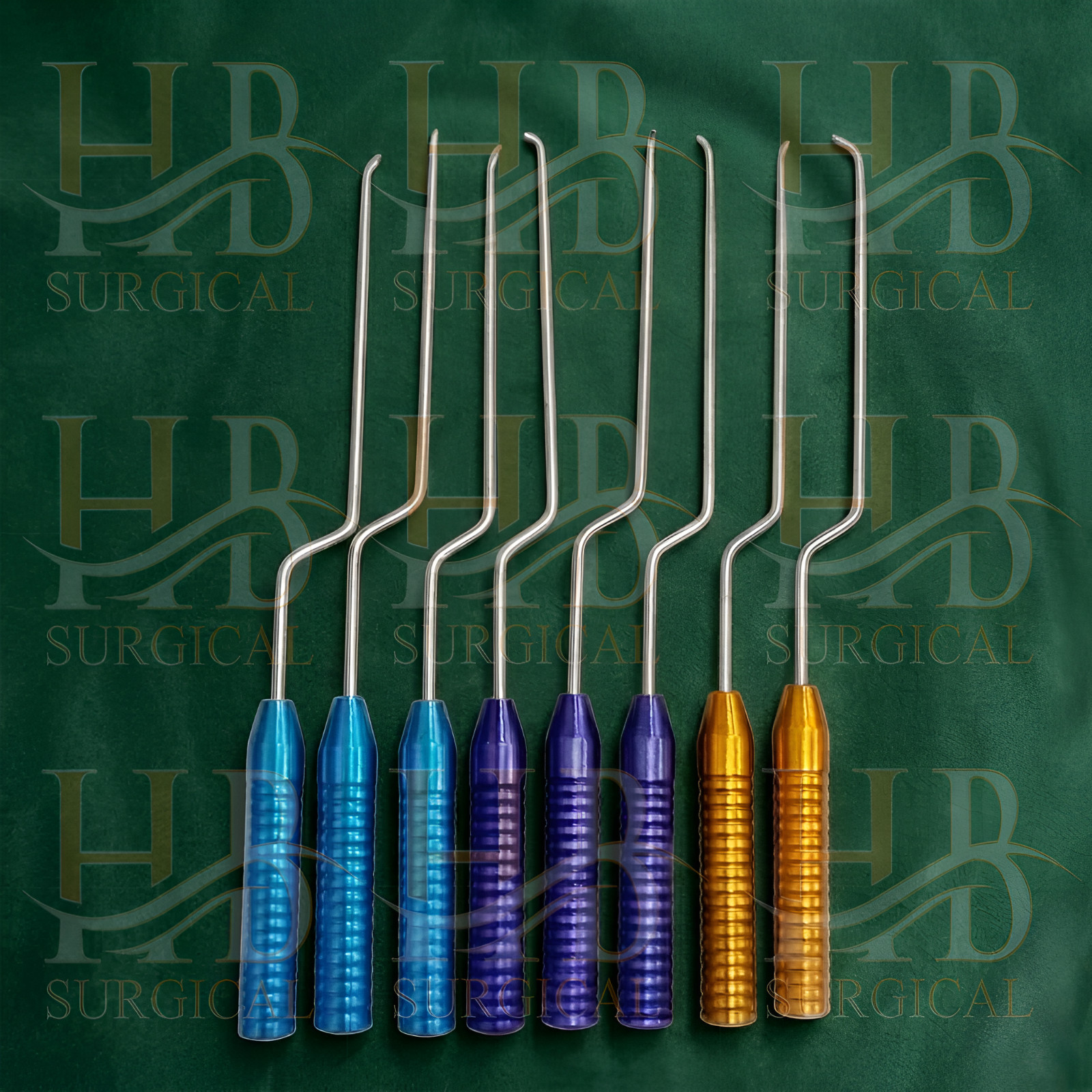 8 Cervical Curette German Steel Colored Handles Orthopedic Spine Instruments Set