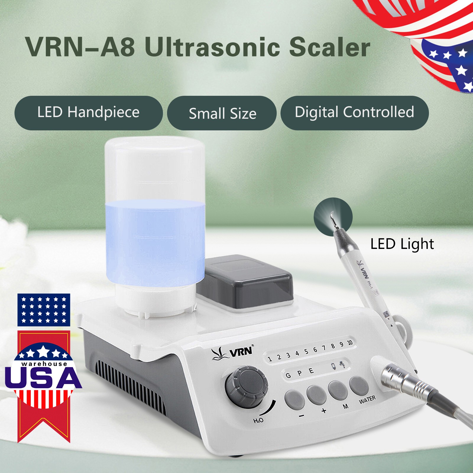 Dental Ultrasonic Scaler & LED Detachable Handpiece Auto Water Supply USA STOCK