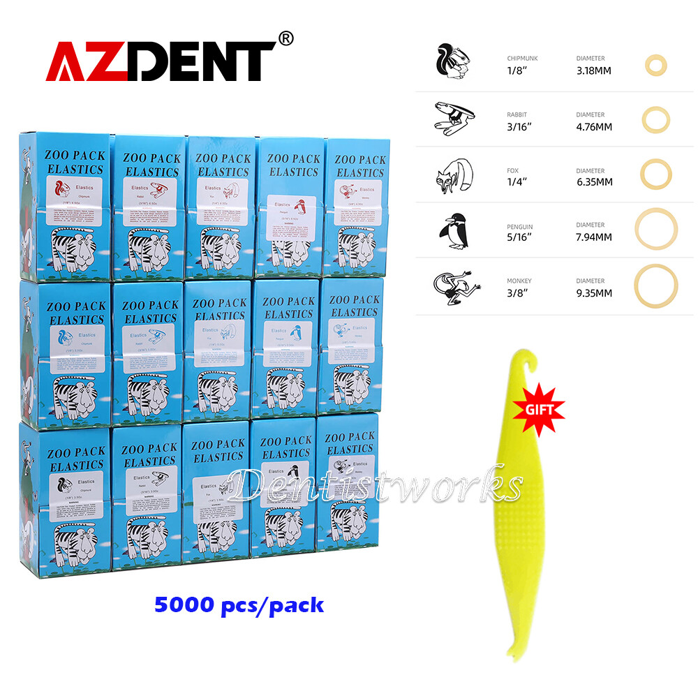 15 Sizes Dental Ortho Rubber Bands Elastics Latex Braces 3.5 /5.0 /6.5 OZ+Tool
