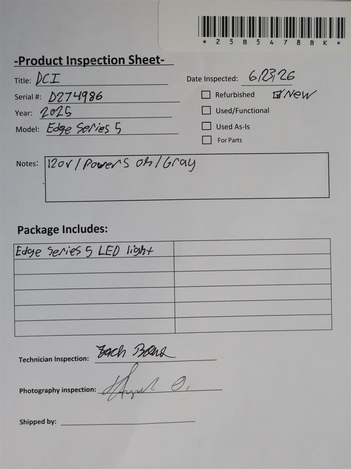 NEW UNUSED DCI Edge Series 5 LED Dental Operatory Exam Light