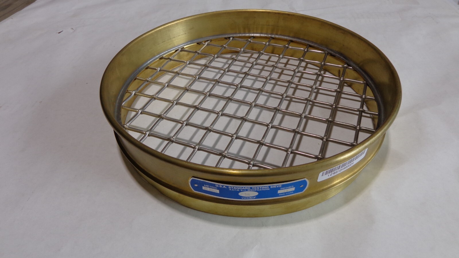 VWR TEST SIEVE 1″, 25mm, Brass /Stainless, 12″ 1/2 Height ASTM, E11 USA Standard