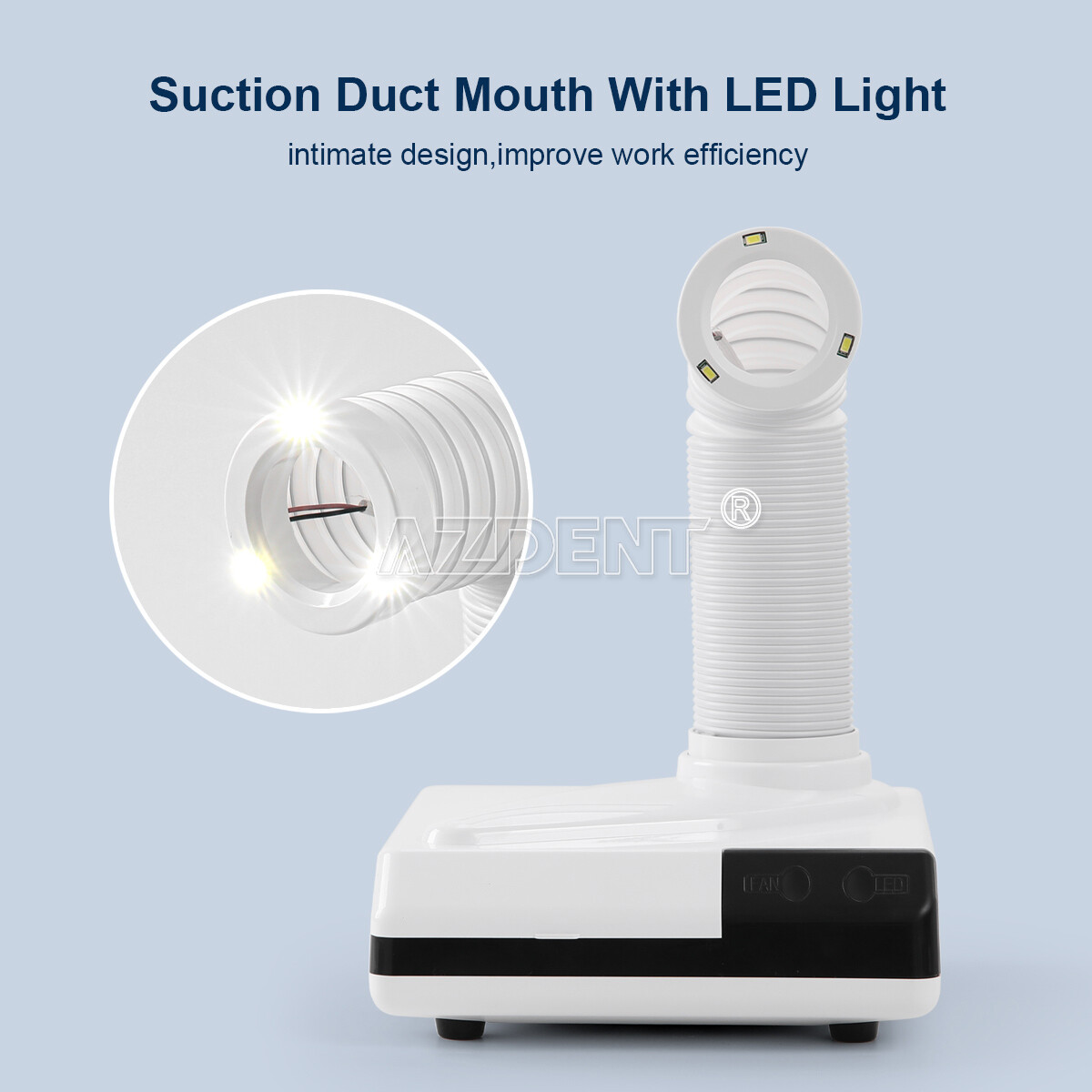 LED Portable Nail Dental Lab Desktop Dust Collector Machine Vacuum Cleaner 65W