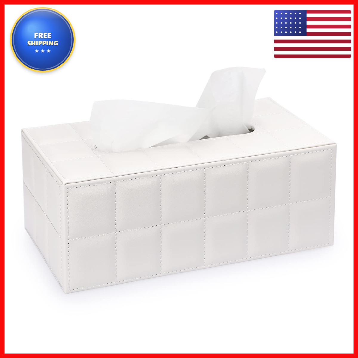 Sumnacon Rectangular Leather – Holder Magnetic Bottom Decorative