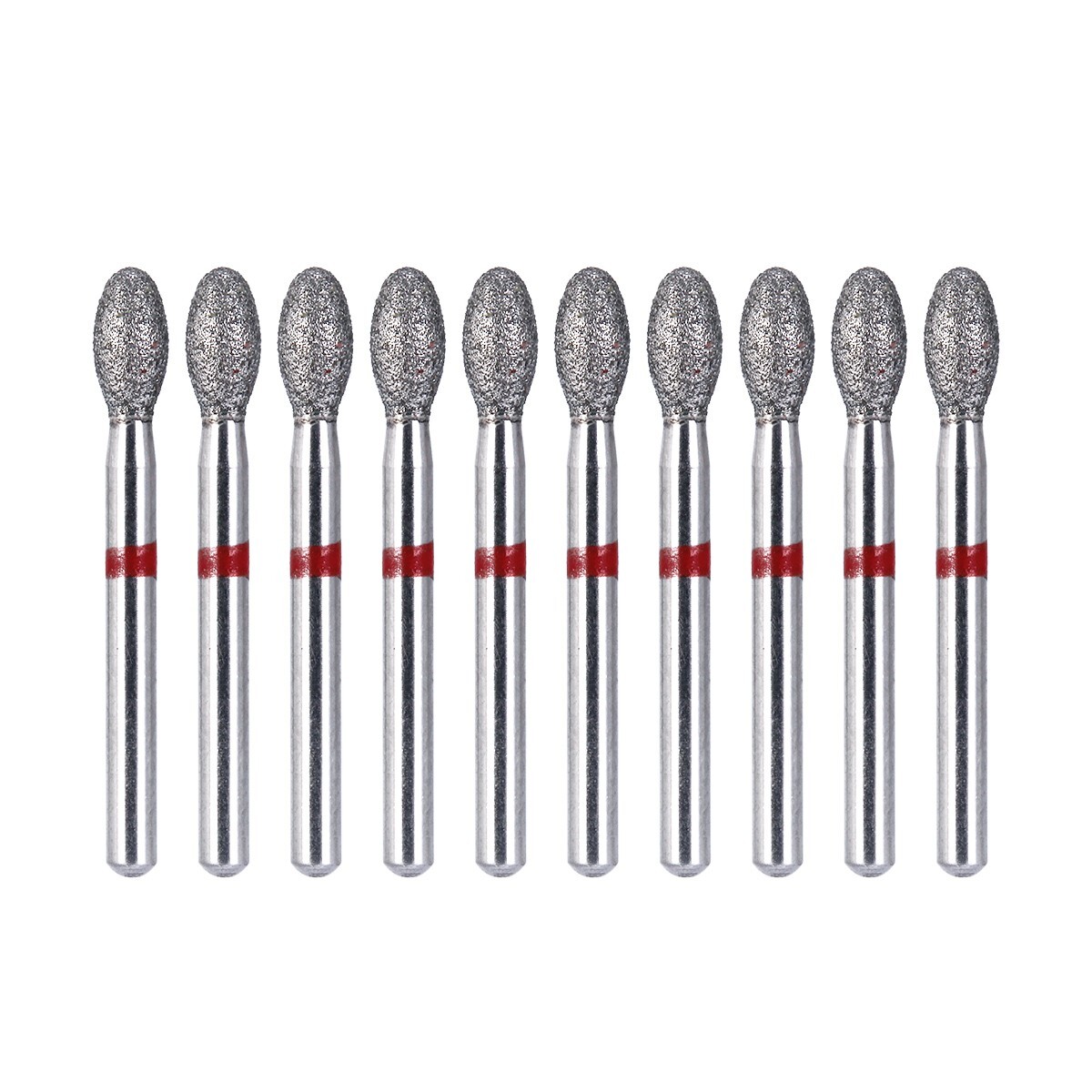 50X AZDENT Dental Diamond Burs FOOTBALL 379-023F FINE RED DEFEND Friction Grip
